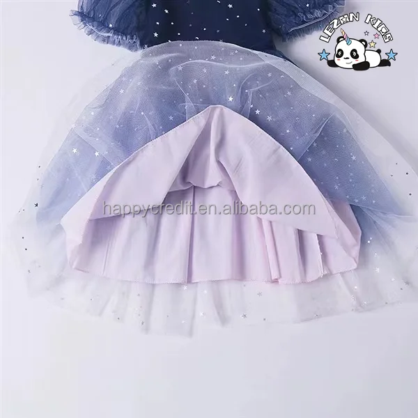 LEZONKIDS - 2024 Vestidos Personalizados de Manga Curta para Meninas, com Lantejoulas e Tule, para Crianças de 2 a 12 Anos